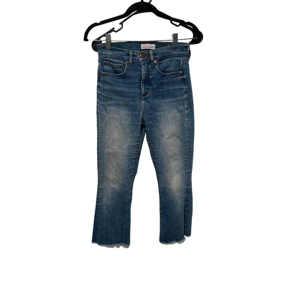 LOFT High Waist Flare Crop Jeans 27/ 4 Petite
